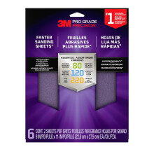 3M SHRASST-PGP-6T Pro Grade Precision Faster Sanding, Sanding Sheets, Assorted Grits, 9" x 11", 6-Pack