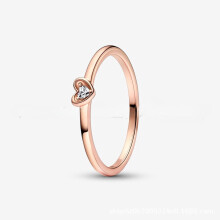 Anillo de plata y cobre blanco con diamantes en forma de estrella y luna, conjunto para parejas.