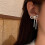 Silver rhinestone dangle earrings for women 1 pair 5
