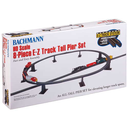 BACHMANN Bachmann Trains 8 PC. E-Z TRACK TALL PIER SET - HO Scale