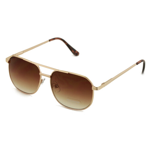 Men's metal square aviator sunglasses +3.25