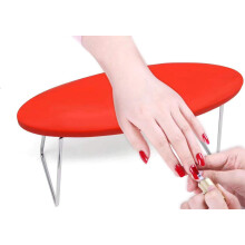 Reposabrazos Nail, almohada de mano de microfibra y cuero rojo