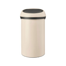 Brabantia 16 Gallon Large Kitchen Touch Top Trash Can (Soft Beige) Removable Lid, Soft-Touch Open Garbage Can