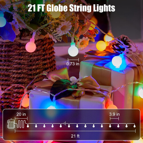 Halloween Eyeball String Lights 30 LED 8 Modes Green 1