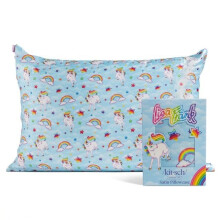 Kitsch x Lisa Frank Satin Pillowcase with Zipper for Hair & Skin, Softer Than Silk Pillow Cases Queen, Wrinkle-Free, Smooth and Cooling Satin Pillow C