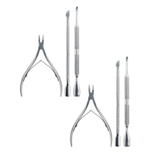 Cuticle Spoon Pusher Tool Stainless Steel 2PCS