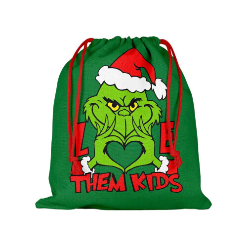 Christmas sack canvas drawstring gift bag large