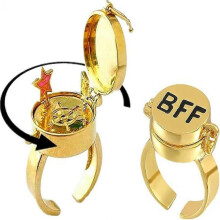SpongeBob SquarePants Ring BFF, Best Friends Forever BFF Ring, 14k Gold Open Adjustable SpongeBob SquarePants Ring for Teen Girls/Boys,