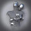 Love Heart 3D Wall Art Metallic Canvas Grey 5