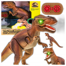 Stor T-Rex Dinosaur Fjernstyret Går Brøler Lyser Spyer Røg LED