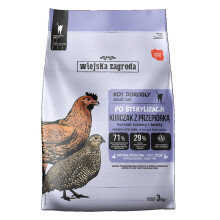 WIEJSKA ZAGRODA Sterilised Chicken with quail - dry cat food - 3kg