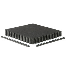 CAP Barbell 1/2-tums Interlocking EVA Foam Träningsmatta Hem - 1 Pack | 24" x 24" x 1/2" | Svart