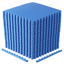 CAP Barbell 1-Zoll Interlocking EVA Schaumstoff Puzzlematte Heimfitnessboden - 4er Pack | 24" x 24" x 1" | Diamantmuster - Blau
