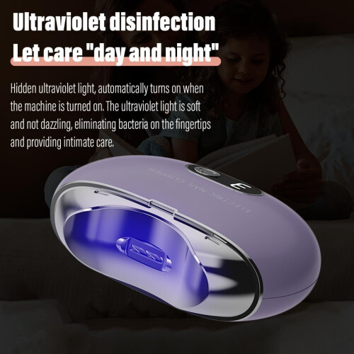 Electric Nail Clipper with LCD Display 3-Speed USB 1