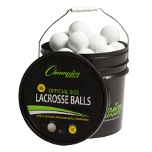 Champion Sports Lacrosse Balls and Bucket - 36 Official Game Balls, NCAA/NFHS Approved & SEI Certified, Meets NOCSAE Standards, White or Yellow