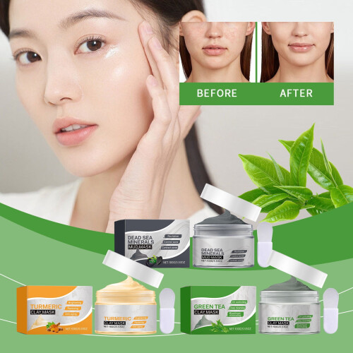 Máscara facial de argila com cúrcuma e chá verde 100g 2