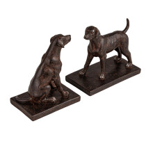Creative Co-Op 2-delade Resin Hundbokstöd, Svart