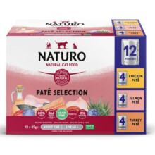 Naturo | Gabonamentes pástétom | Macska tasak 85g - VÁLTOZATOS CSOMAG Gabonamentes 12x85g