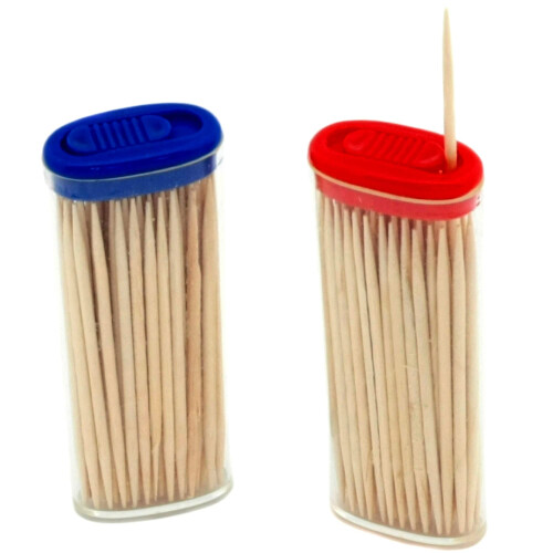 Chef Craft Sélection Cures-dents en Bambou, 60 Compte, Ensemble de 2 Pièces, Naturel