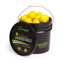 Champion Sports Lacrosse Balls and Bucket - 36 Official Game Balls, NCAA/NFHS Approved & SEI Certified, Meets NOCSAE Standards, White or Yellow