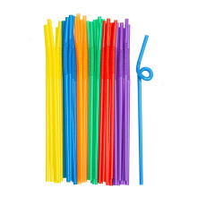 Paquet Confort, [200 pièces] Pailles en Plastique Jetables Longues Flexibles - 10,02" Hautes - Couleurs Assorties