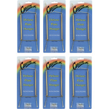 Supports de Plaques Deluxe Creative Hobbies - Style à Ressort pour Plaques 10-14 Pouces - Fil Doré avec Crochets | Pack de 6