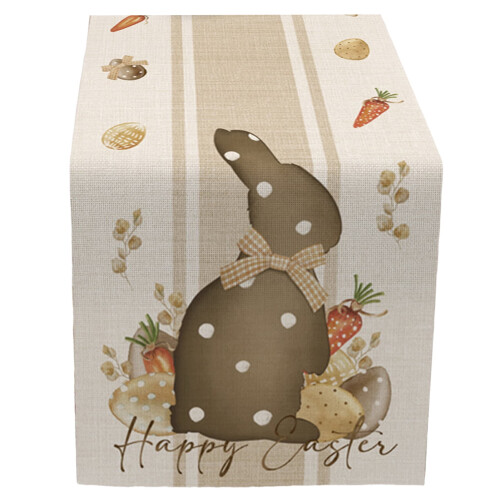 Easter Bunny Table Runner Clear Print Vibrant Color