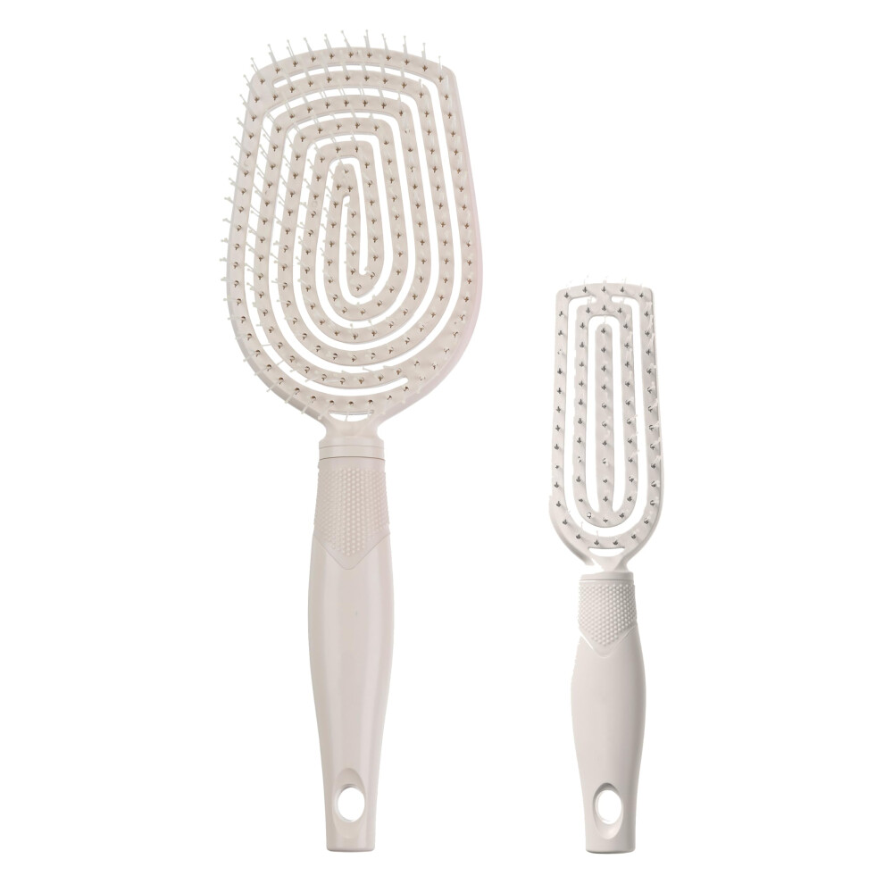 Conair Scalp Care Detangling Hairbrush 2Pk - Fullsize +Travel Hair Brush - Scalp Massager - Hairbrushes For Women & Men - Detangler For All Lengths An