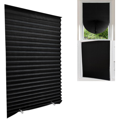 Temporary Pleated Window Blinds Light Filtering Cordless