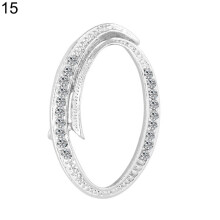 Yesbay rhinestone letter brooch A-Z silver 1 pc