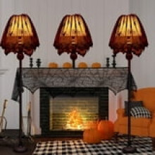 Halloween lamp shade cover black lace spider web 3 pcs