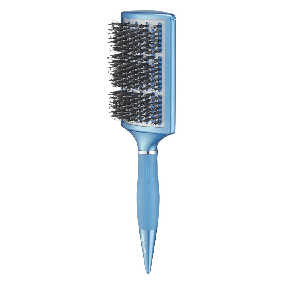 Conair Babylisspro Nano Titanium Curved Boar & Nylon Paddle Brush, Fast Blow-Dry Styling Brush For Smooth, Shiny Hair, Ideal For All Hair Types