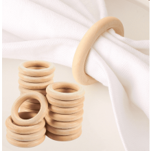Ronds de serviette en bois naturel (12 pièces)
