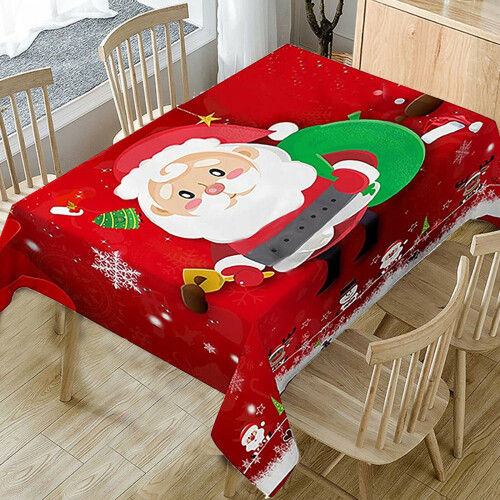 ZOELNIC Christmas tablecloth and chair covers rectangular 1