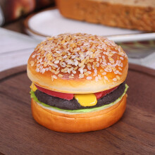 Jucărie alimentară cu pâine falsă, model de tort de burger, 1 buc.