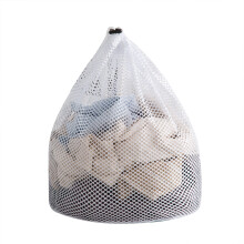 Mesh laundry bag reusable drawstring white