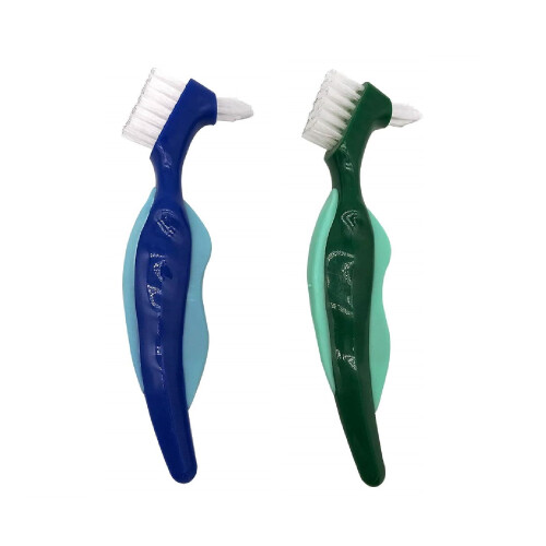 Denture Brush Set White Case 2 3 4 or 6 Pieces