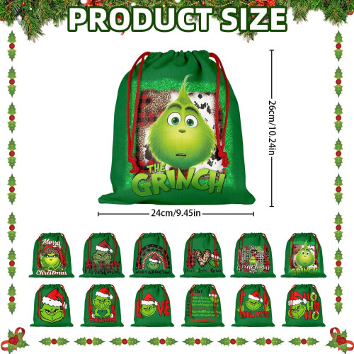 Christmas sack canvas drawstring gift bag large 1