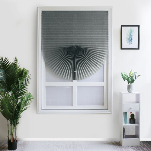 Blackout Paper Shades for Windows, Adhesive Pleated,