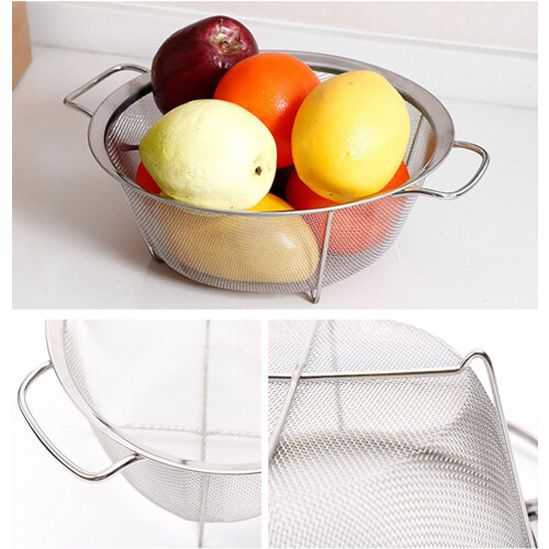 Stainless Steel Mesh Colander 3 Quart with Handles 2
