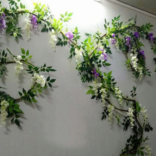 Artificial Wisteria Garland White Silk 6.56 ft 1