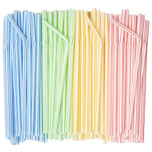 Comfy Package [400 Pack] 7,75" Pailles Plastiques Flexibles, Jetables - Couleurs Variées