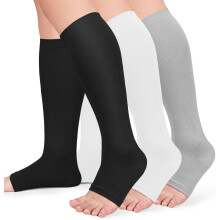 Compression Socks Open Toe 20-30 mmHg 3 Pairs