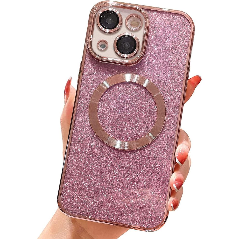 Iphone 14 6.1" Magnetic Glitter Case With Lens Protector 301029620669