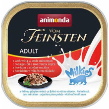 ANIMONDA Vom Feinsten Adult Milkies with Beef in Milk Sauce - Wet Cat Food - 100g