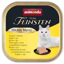 ANIMONDA Vom Feinsten Adult Mildes Menu Turkey with cheese - wet cat food - 100g
