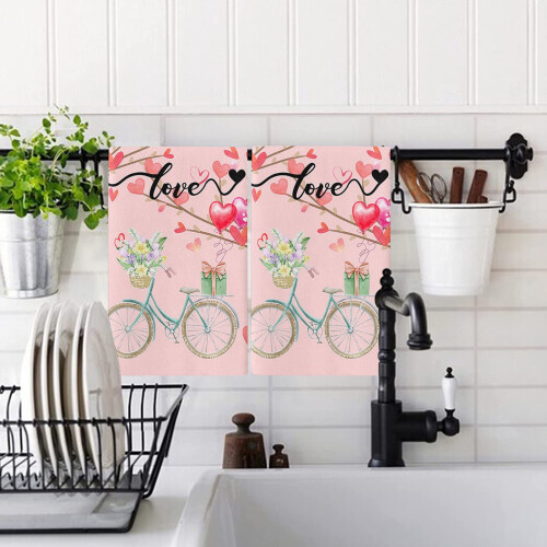 Lot de 2 torchons en microfibre ZTGD pour la Saint-Valentin 2