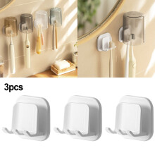 Ensemble de 3 porte-brosses à dents mural pour salle de bain