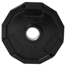 CAP Barbell 12-Eckige Gummi Olympic Grip Gewichtsscheiben, Schwarz, 10 Pfund