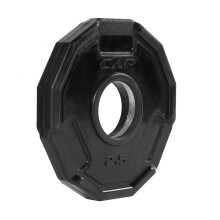 CAP Barbell 12-Eckige Gummi Olympische Griffgewichtsscheiben, Schwarz, Einzel, 2,5 Pfund